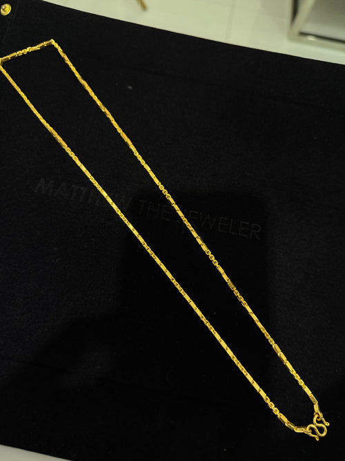 24K Yellow Gold Baht-Anchor Chain - 24.5 inches, 1.95mm, 32.29g