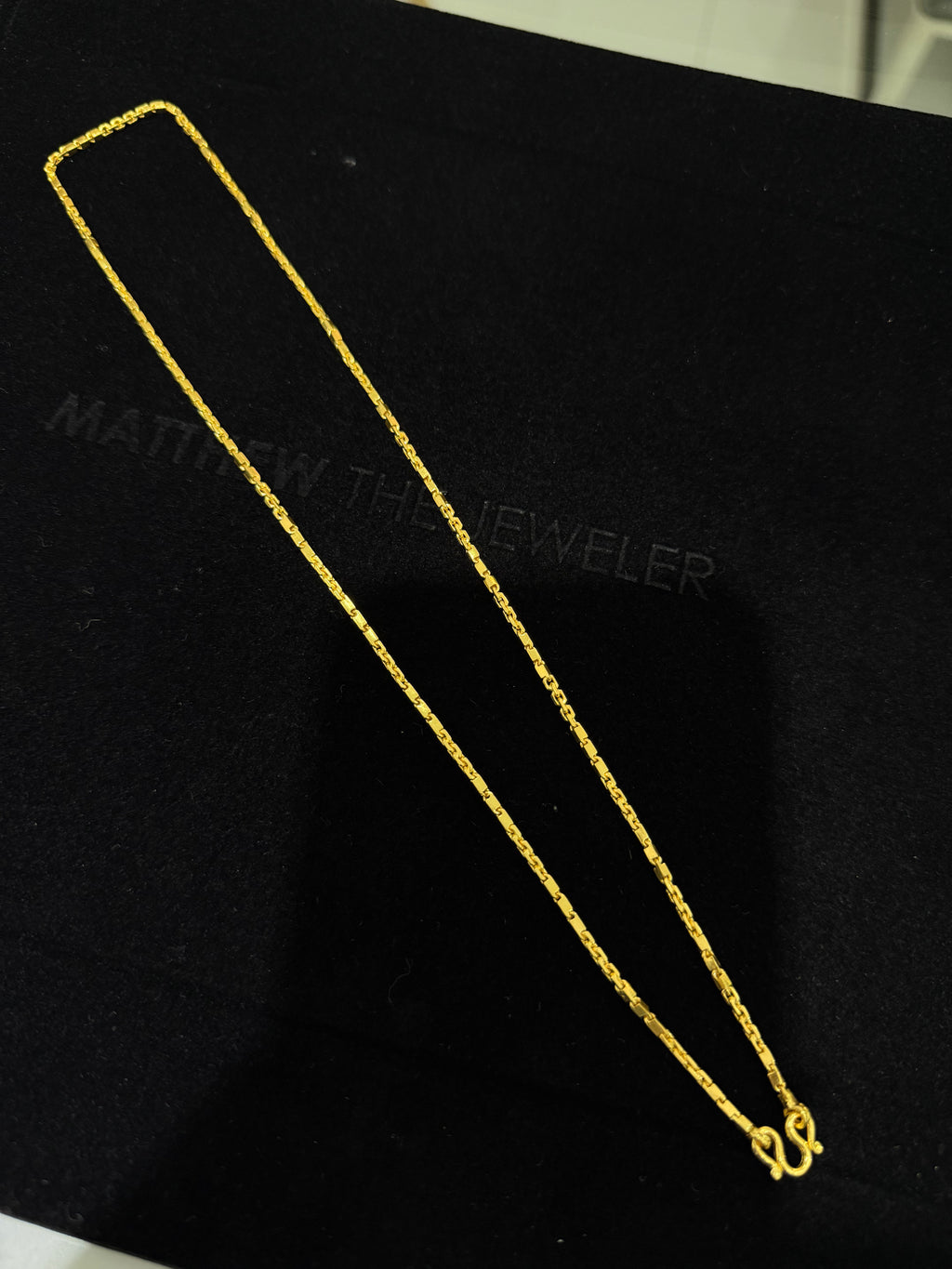 24K Yellow Gold Baht-Anchor Chain - 21 inches, 1.70mm, 19.68g