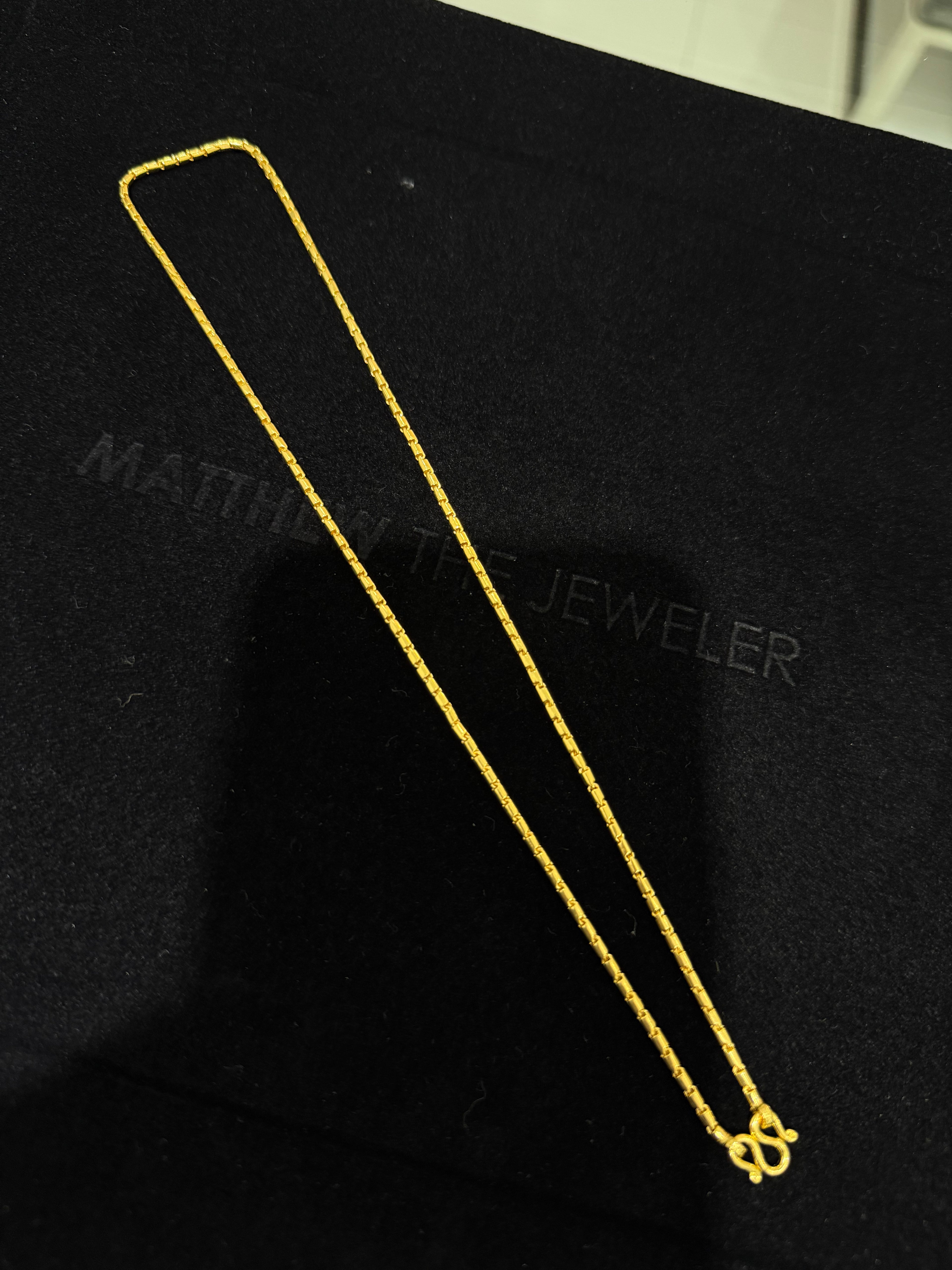 24K Yellow Gold Barrel Chain - 18 inches, 2mm, 15.77g