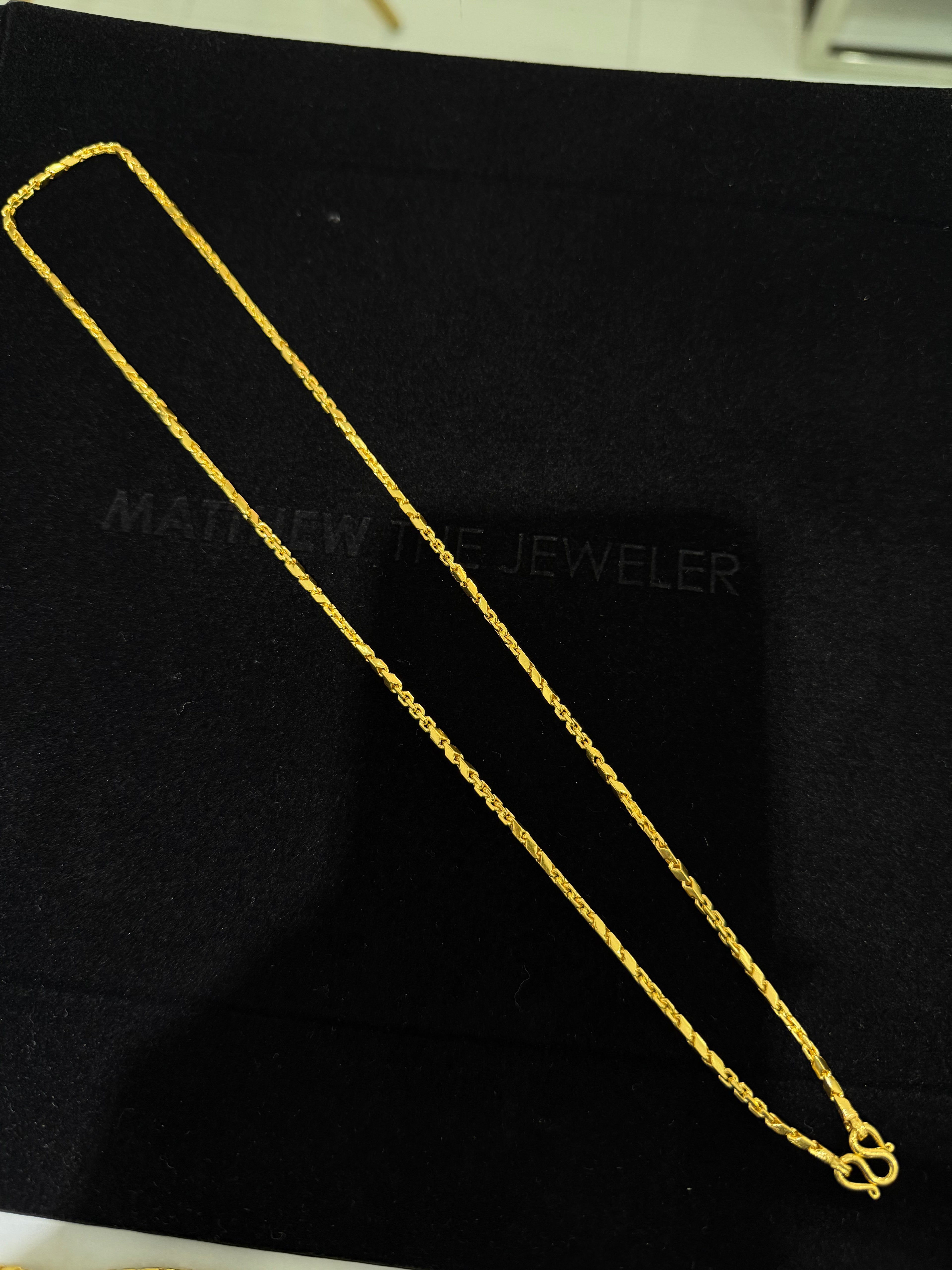 24K Yellow Gold Baht-Anchor Chain - 23 inches, 2mm, 30.57g