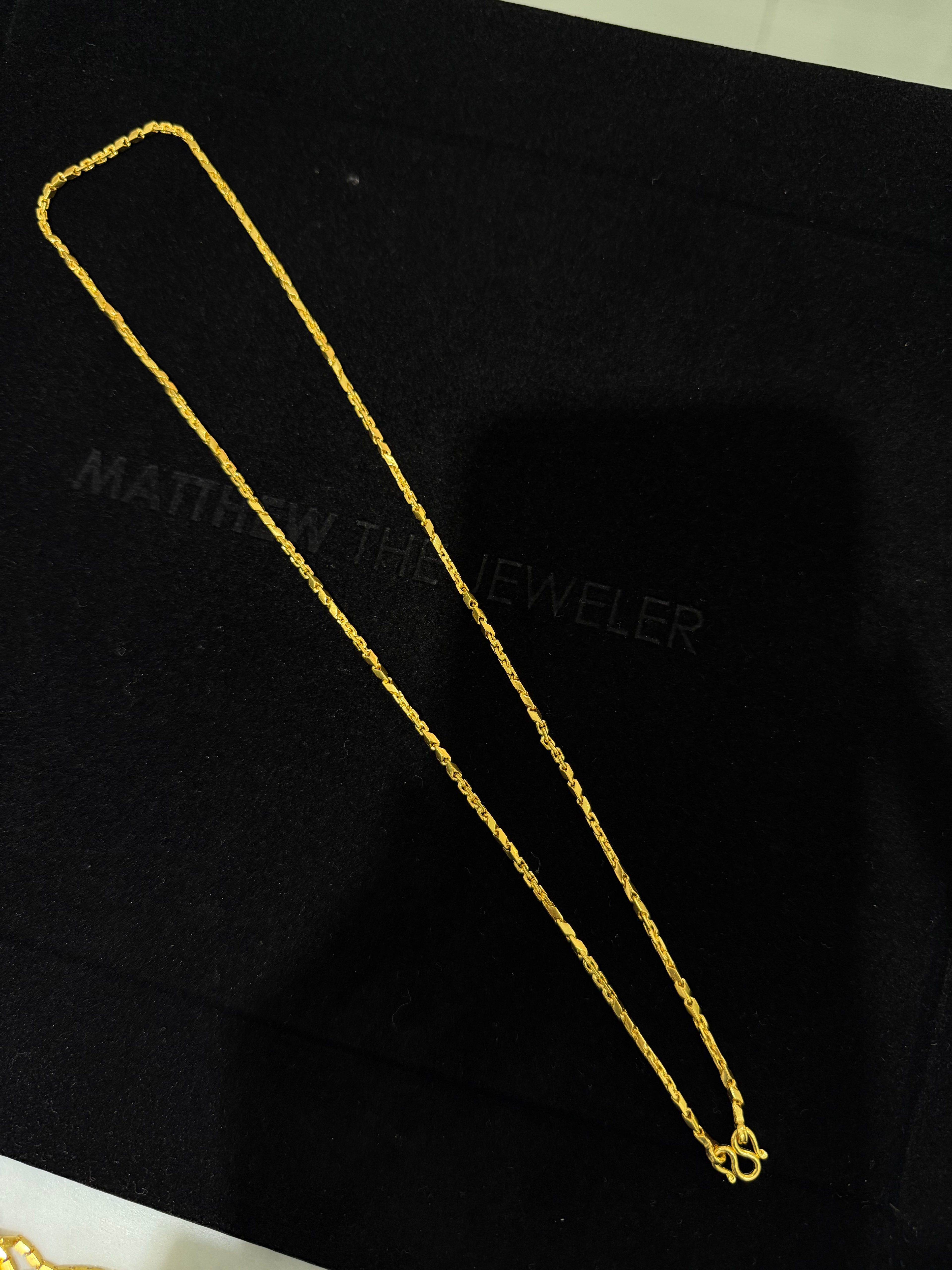 24K Yellow Gold Baht-Anchor Chain - 22 inches, 1.8mm, 19.66g
