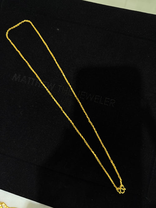 24K Yellow Gold Baht-Anchor Chain - 22 inches, 1.8mm, 19.66g