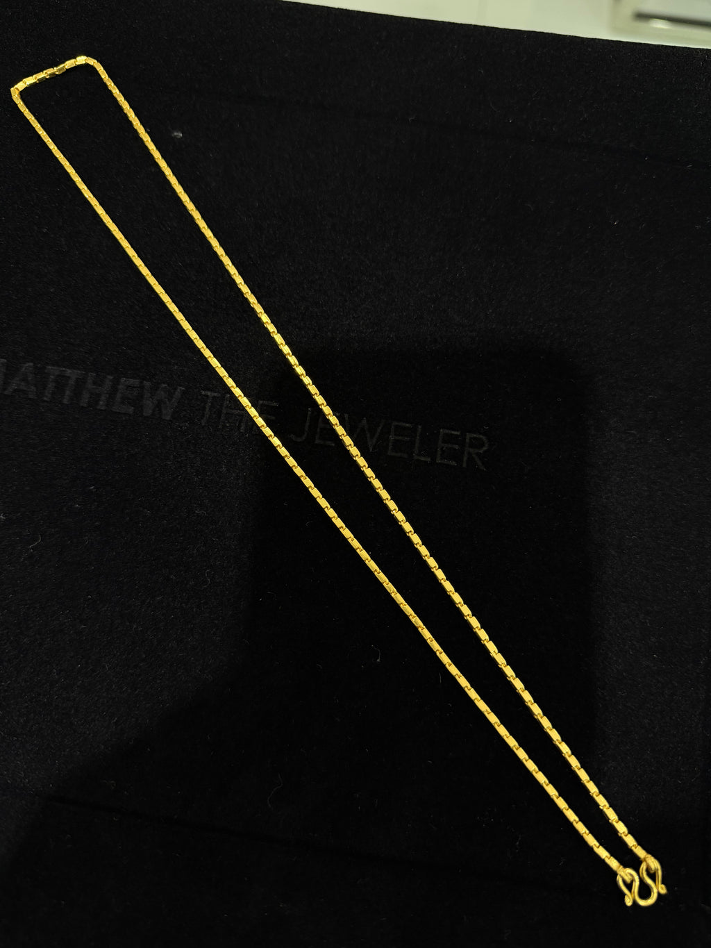 24K Yellow Gold Baht Chain - 22 inches, 1.8mm, 19.17g