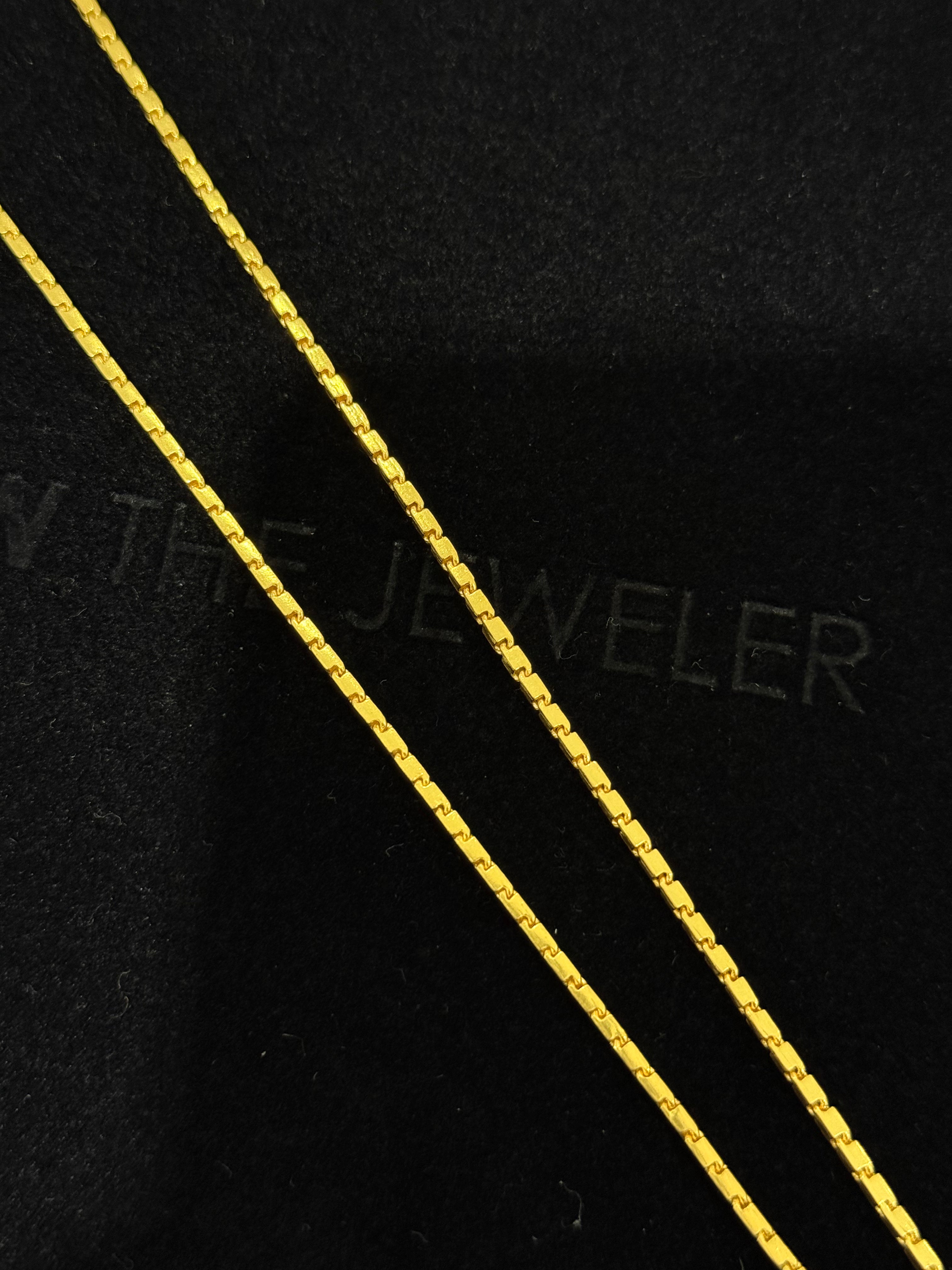 24K Yellow Gold Baht Chain - 22 inches, 1.8mm, 19.17g