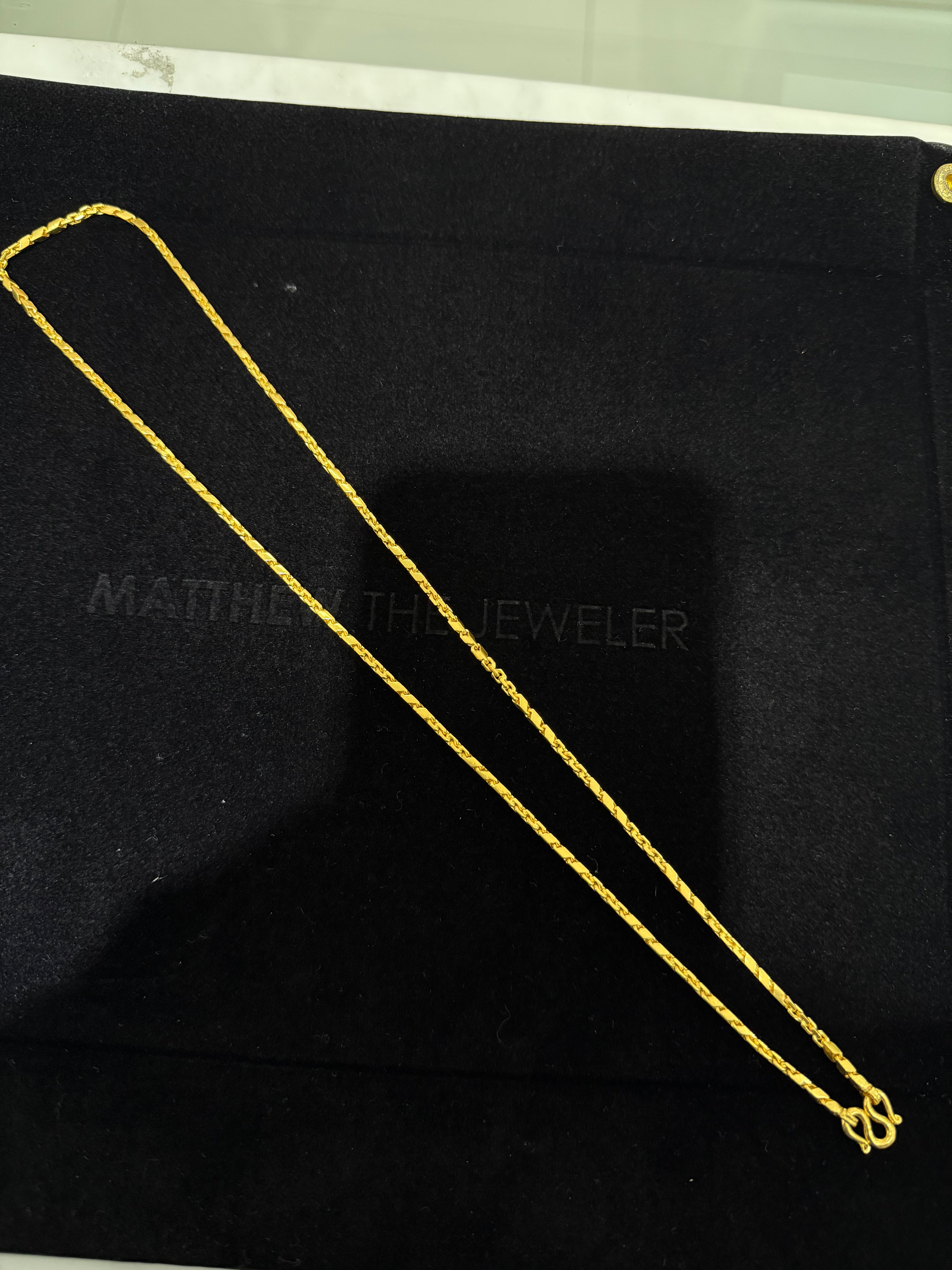 24K Yellow Gold Baht-Anchor Chain - 24 inches, 2.2mm, 31.01g