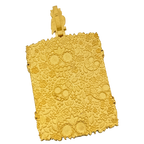 Santa Muerte Portrait gold pendant, second view