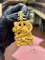 3D God of War (Guan Gong) with a Dragon and Customizable Bail Pendant