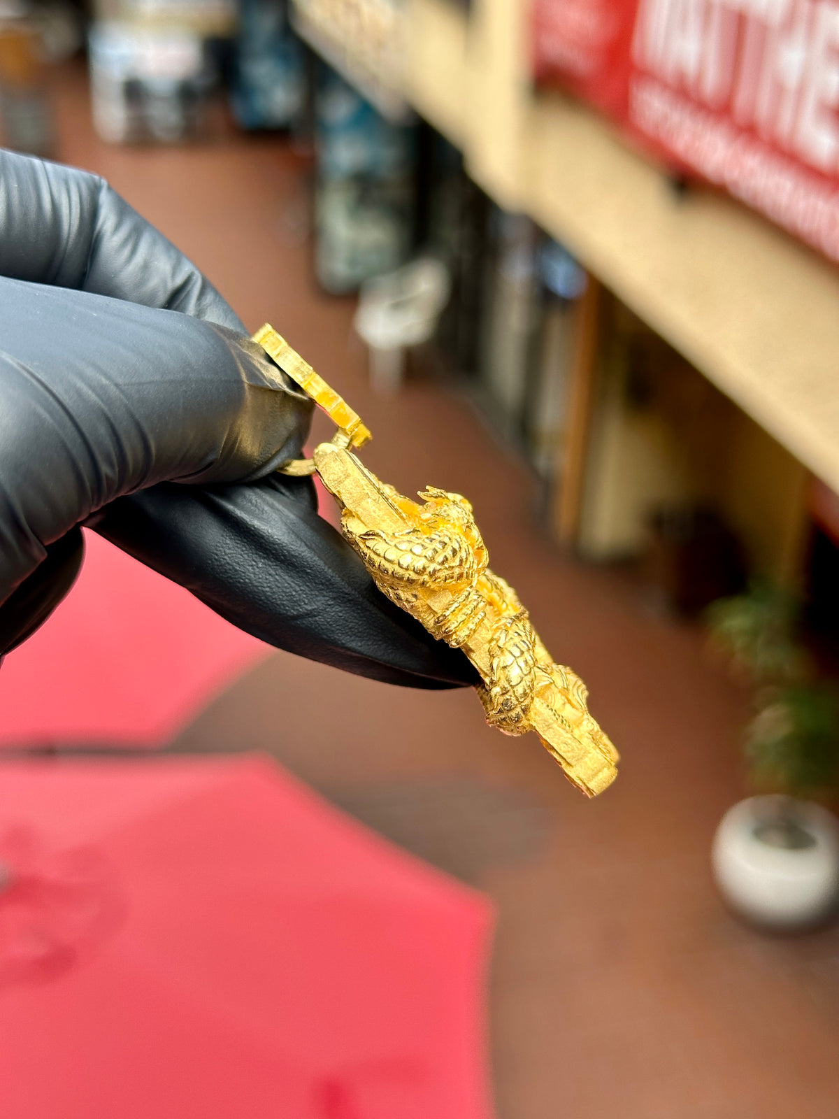 3D God of War (Guan Gong) with a Dragon and Customizable Bail Pendant