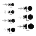 Silver 925 Black Round CZ Invisible Cut Stud Earring - STUD RD BL IN
