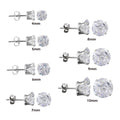 Silver 925 Clear Round Invisible Cut CZ Stud Earring - STUD RD CL IN