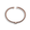 Rose Gold Plated CZ Accent Cuff Bracelet - ITB00001RGP