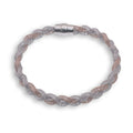 Rhodium & Rose Gold Plated Twisted Mesh Italian Bracelets - ITB00019RH/RGP