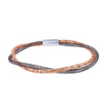 925 Sterling Silver Rose Gold and Black Rhodium Plated Italian Mesh Magnet Lock Bracelet - ITB00039