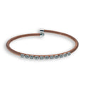 Multi Shaped CZ Accent Italian Cuff Bracelet - ITB00042