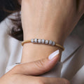 Silver 925 Rhodium and Gold Plated Micro Pave Clear CZ Italian Bracelet - ITB00171GP
