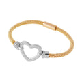 Silver 925 Gold Plated Open Heart Bracelet - ITB00181GP-RH