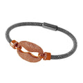 Silver 925 Black Rhodium and Rose Gold Plated CZ Link Italian Bracelet - ITB00186BLK-RGP