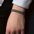 Silver 925 Black Rhodium Plated Italian Tennis CZ Bracelet - ITB00205BLK