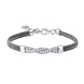 925 Sterling Silver Gold and Rhodium Plated Italian Twisted CZ Adjustable Bracelet - ITB00211GP-RH