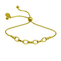 Gold Plated 925 Sterling Silver Link Lariat Bracelet - ITB00318-GP