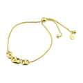 Gold Plated 925 Sterling Silver Puffed Mariner Lariat Bracelet - ITB00327-GP