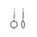 Silver 925 Black Rhodium Fancy Dangle Earrings - ITE00017