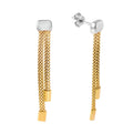 Silver 925 Gold Plated Dangling Earrings - ITE00067GP