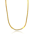 Plated 925 Sterling Silver Italian Wired Omega Chain with CZ - ITN00049