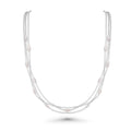 Silver 925 Rhodium Plated Triple Strand Mesh Necklace Filled with Marquise CZ - ITN00050