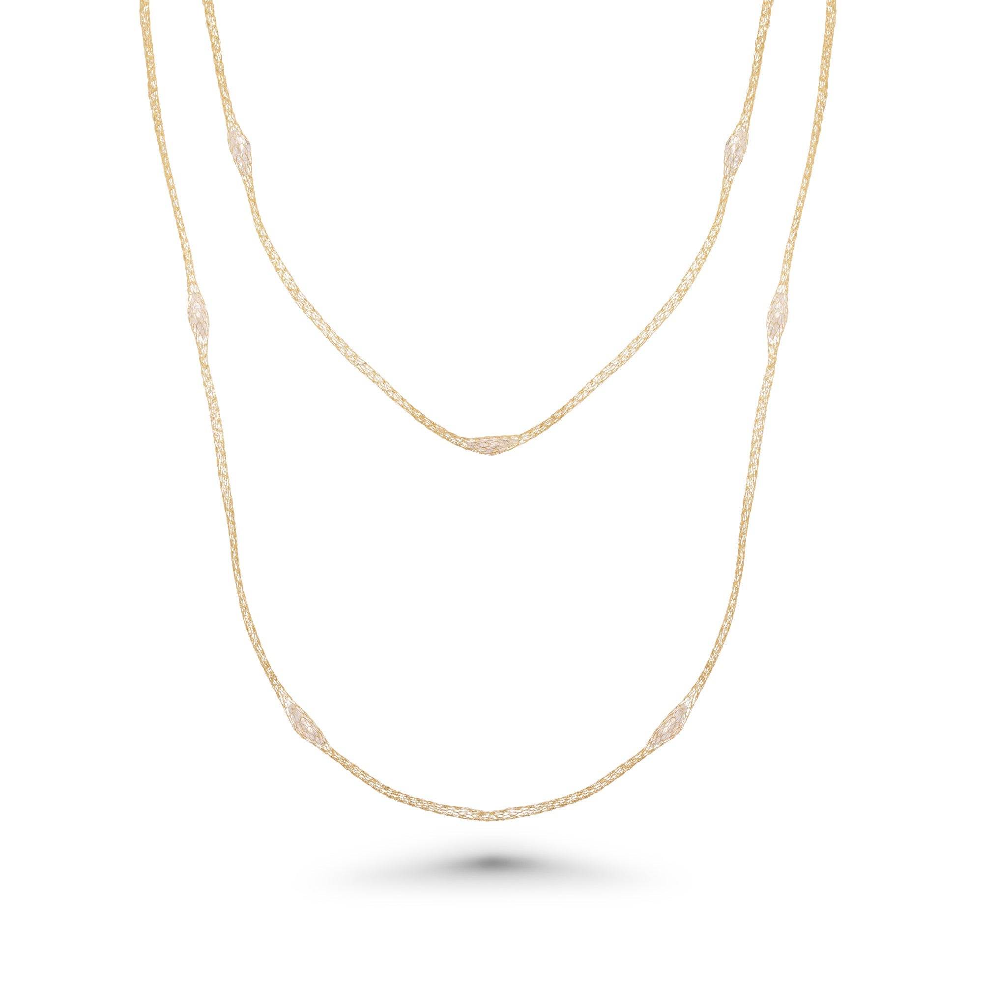 Silver 925 Rhodium Plated Mystical Chain Italian Necklace - ITN00051