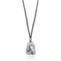 Plated 925 Sterling Silver Italian CZ Filled Love Knot Dangle Mesh Necklace - ITN00075