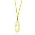Plated 925 Sterling Silver Italian Mesh Necklace and Dropped Mesh Teardrop with Filled CZ - ITN00077