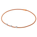 Silver 925 Rose Gold Plated Three Small Square Micro Pave CZ Necklace - ITN00096RGP