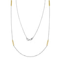 Plated 925 Sterling Silver Rectangle Bar Long Italian Necklace - ITN00099