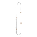 Silver 925 Rhodium Chain Necklace with Multi-Tone Links - ITN00100RH