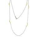 Plated 925 Sterling Silver Curved Bar Long Italian Necklace - ITN00103