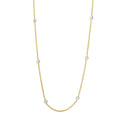 Silver 925 Diamond Cut Beaded Two-Tone Gold Plated Italian Necklace - ITN00109GP
