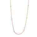 Silver 925 Diamond Cut Beaded Two-Tone Rose Gold Plated Italian Necklace - ITN00109RGP