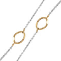 Silver 925 Chain Necklace with Curved Gold Plated Loops - ITN00117RH-GP