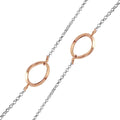 Silver 925 Chain Necklace with Curved Rose Gold Plated Loops - ITN00117RH-RGP