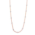 Rose Gold Plated 925 Sterling Silver Multi Diamond Cut Beads Two-Tone Rose Gold Plated Italian Necklace - ITN00134RGP