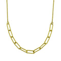 Gold Plated 925 Sterling Silver Diamond Cut Link Chain Necklace - ITN00135-GP