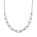 Rhodium Plated 925 Sterling Silver Diamond Cut Link Chain Necklace - ITN00135-RH