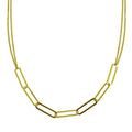 Gold Plated 925 Sterling Silver Thin Curb Link Necklace - ITN00136-GP