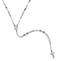 Rhodium Plated 925 Sterling Silver Confetti Rosary Chain Necklace - ITN00137-RH