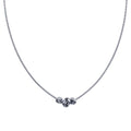Rhodium Plated 925 Sterling Silver DC Snake Chain Knot Charm Necklace - ITN00146-RH
