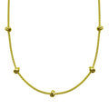 Gold Plated 925 Sterling Silver Correana Chain 5 Knot Charm Necklace - ITN00147-GP