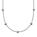 Rhodium Plated 925 Sterling Silver Correana 5 Knot Charm Necklace - ITN00147-RH