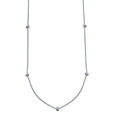 Rhodium Plated 925 Sterling Silver Correana 7 Knot Charm Necklace - ITN00148-RH