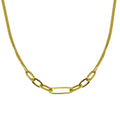 Gold Plated 925 Sterling Silver Cuban Paperclip Chain Necklace - ITN00151-GP